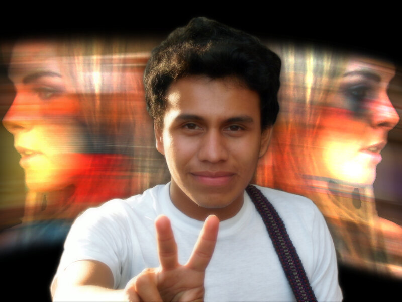 man making peace sign