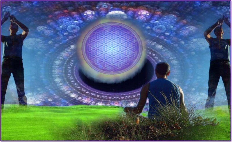 Man Meditating in Field