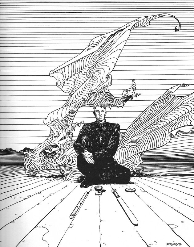Man Meditating with Dragon
