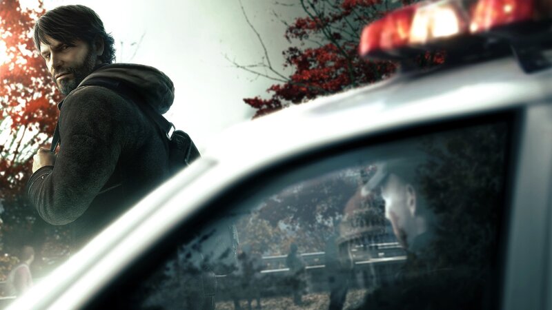 man near police car