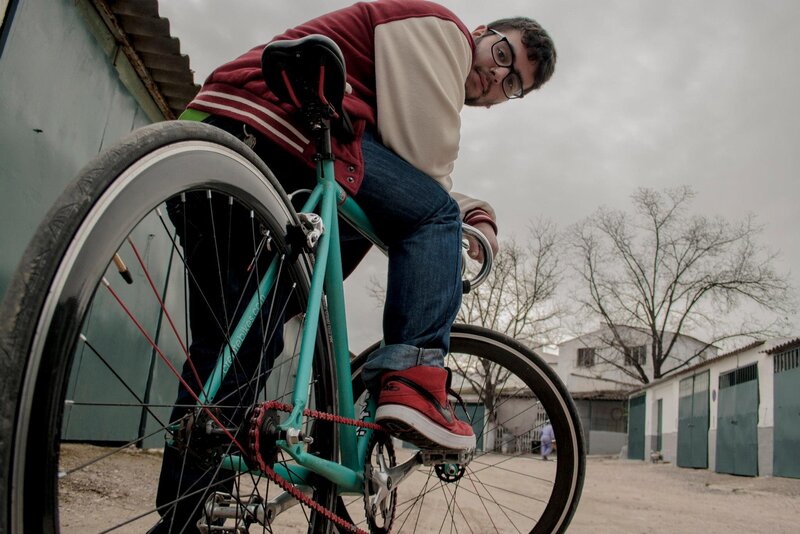 man on a bicycle