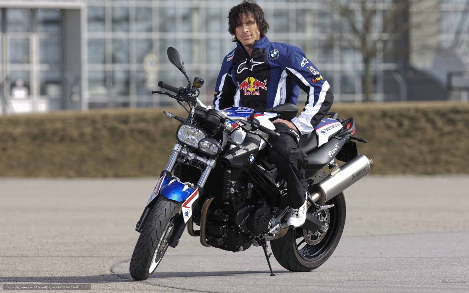 Man on a BMW motorcycle