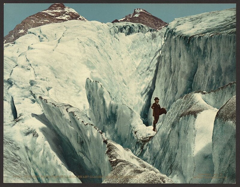 Man on a glacier