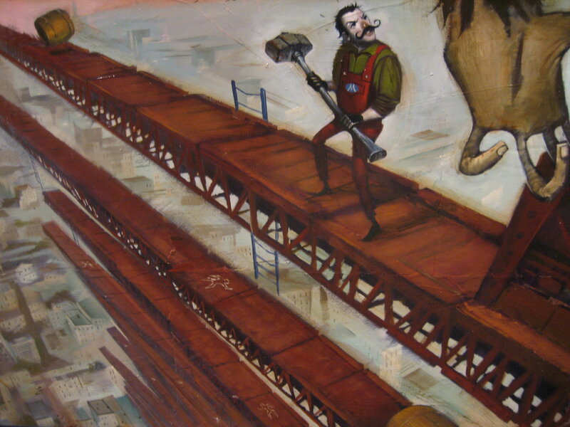 Man on a high bridge