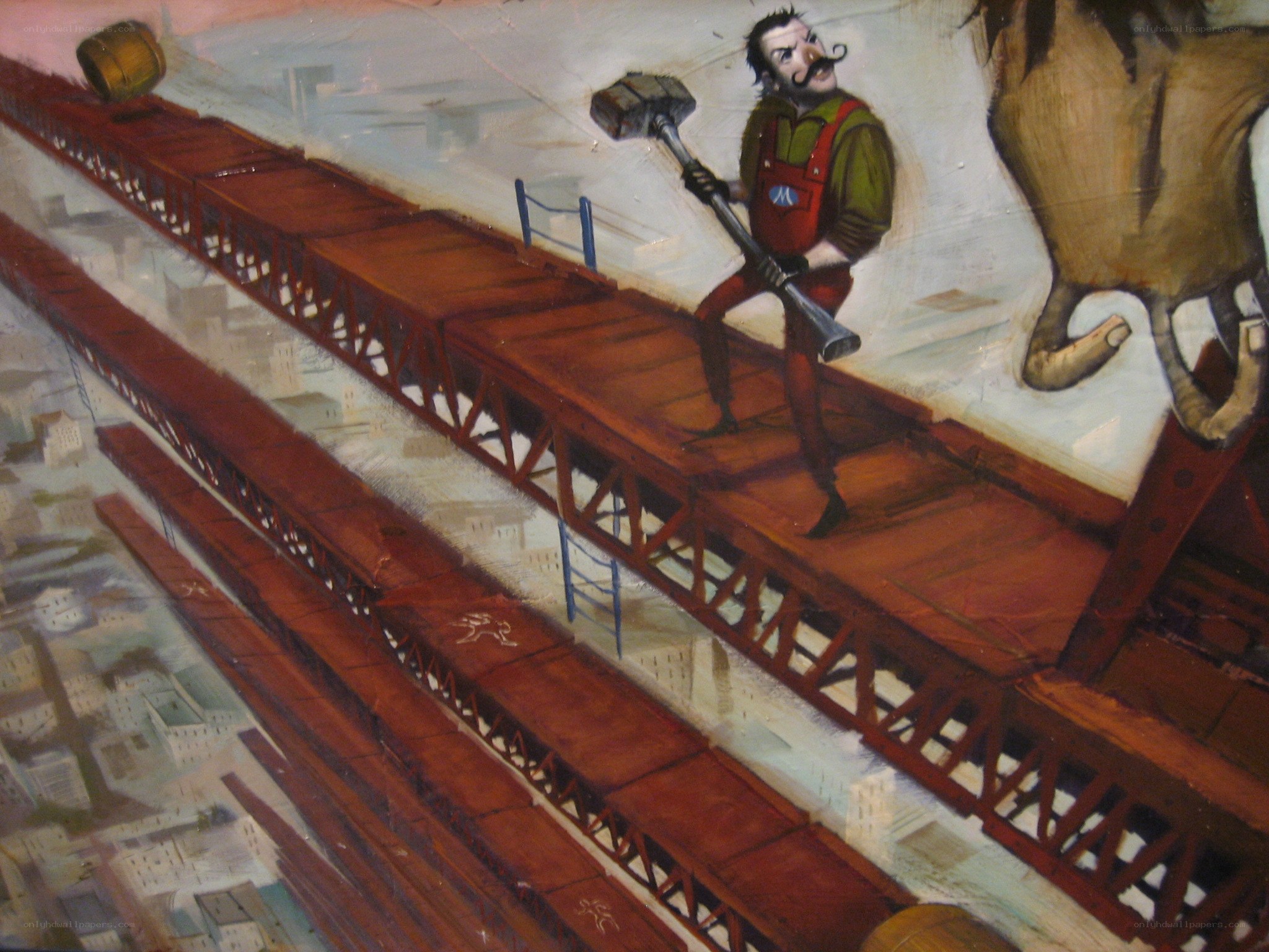 Man on a high bridge