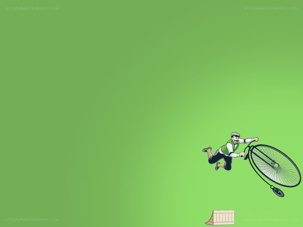 Man on a penny-farthing bicycle