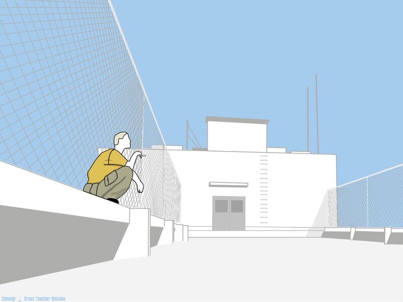 Man on a rooftop