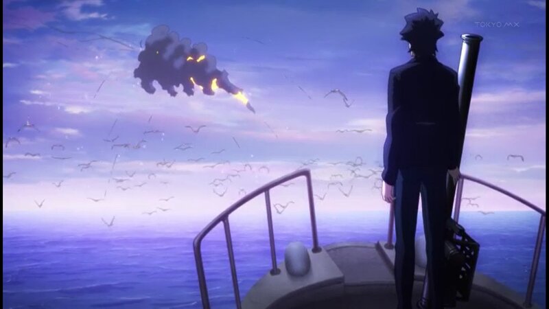 Man on a Ship Deck — Blue