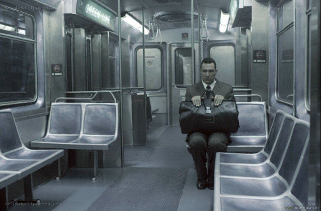 Man on a subway train