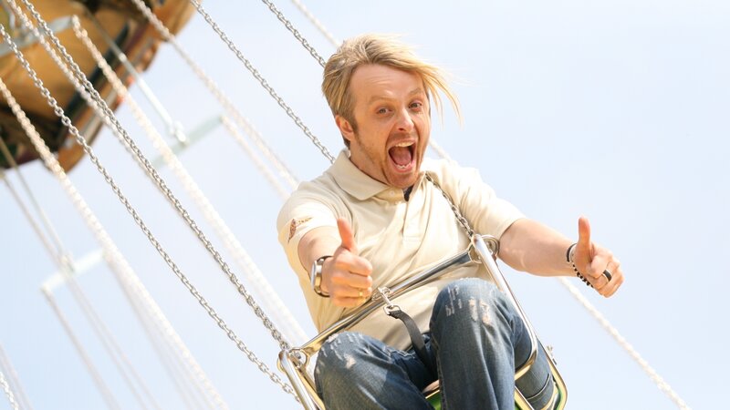 Man on a swing ride