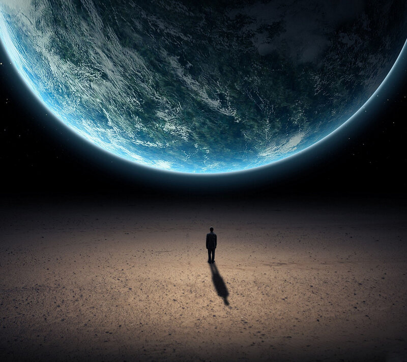 Man on Alien Planet — Blue