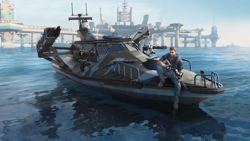 Man on Armed Boat
