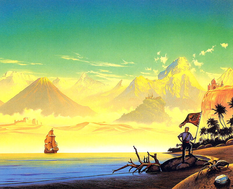Man on Beach with Ship