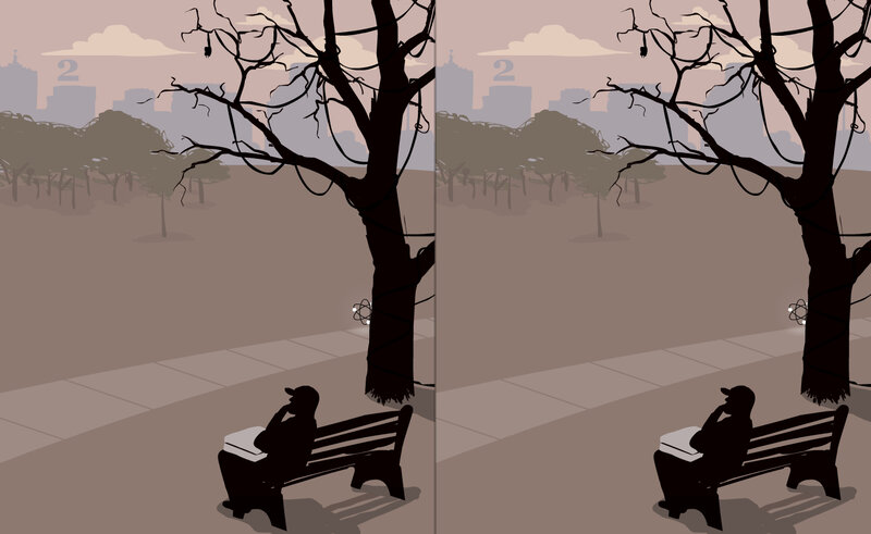 Man on bench in park
