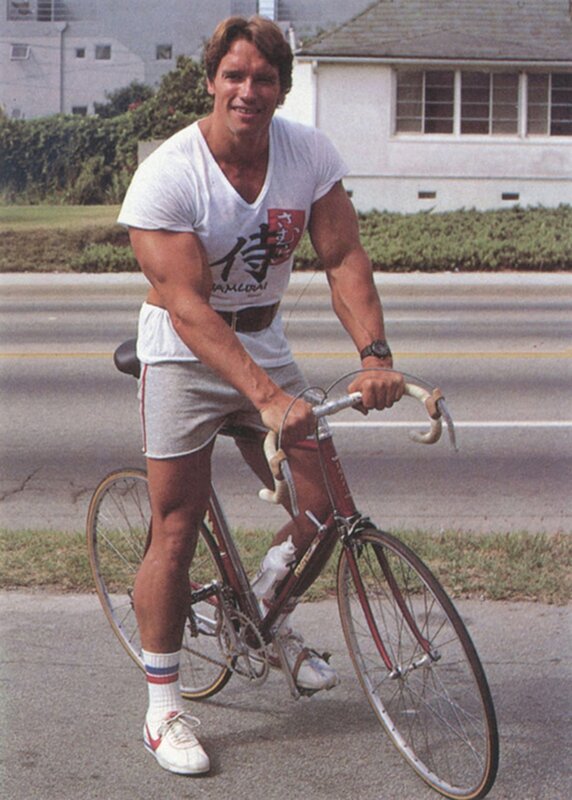 Man on Bicycle — White, Active