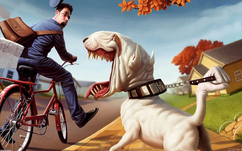 Man on Bicycle — White