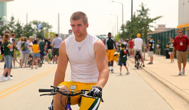Man on Bicycle — Yellow