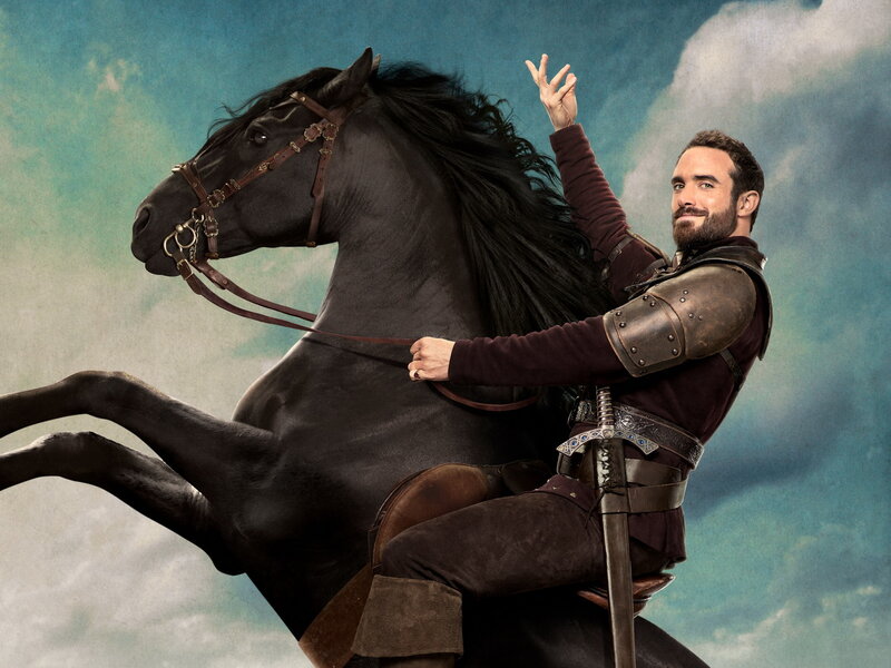 Man on Black Horse — Dramatic, Photograph