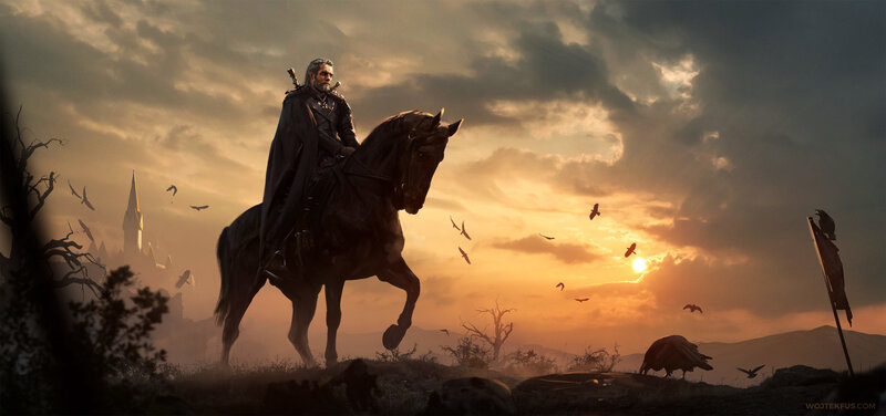 Man on Black Horse — Orange