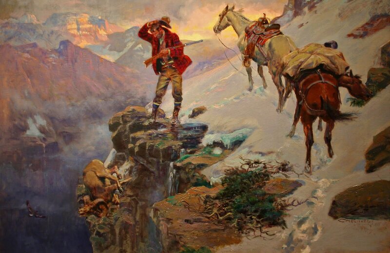 Man on Cliff with Rifle