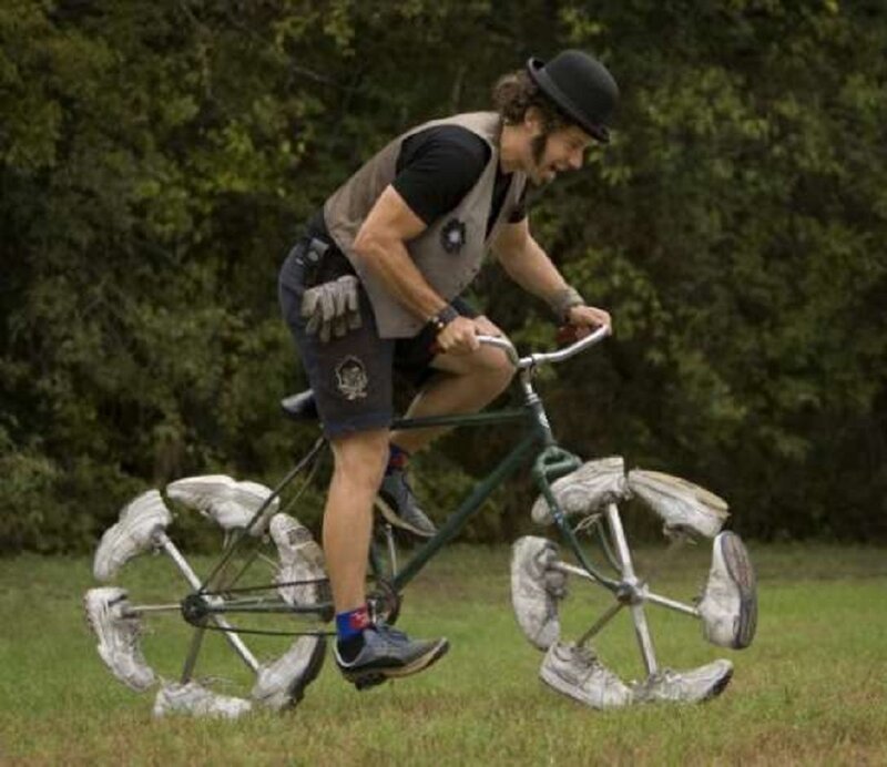 Man on Custom Bicycle
