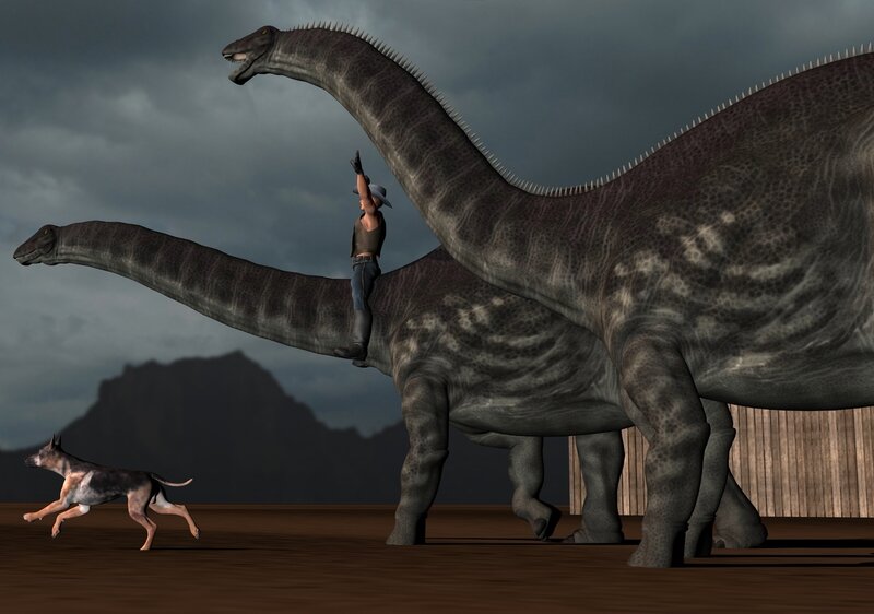 Man on Dinosaur