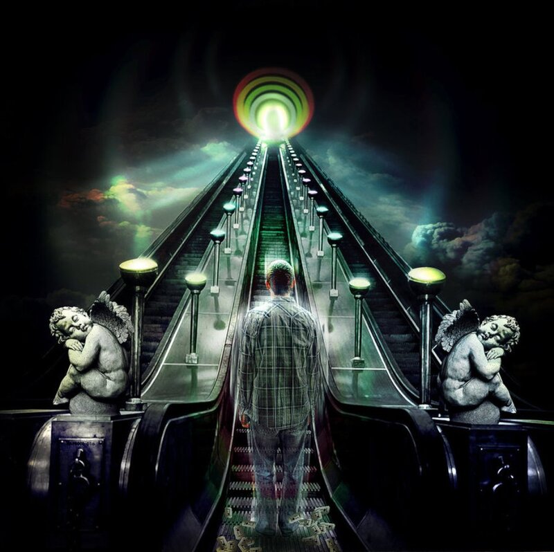 Man on Escalator