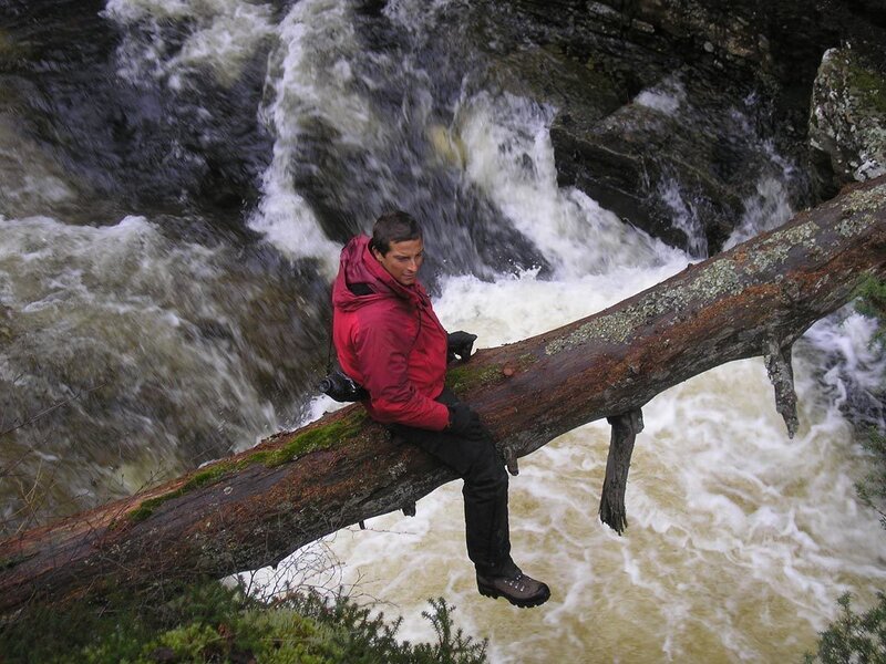 Man on Fallen Tree