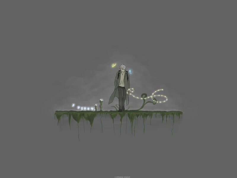 man on floating island