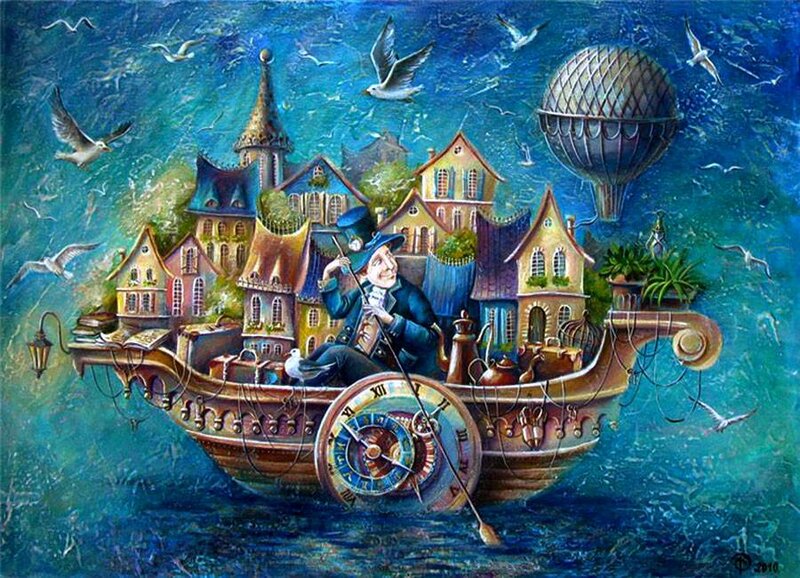Man on Flying Ship