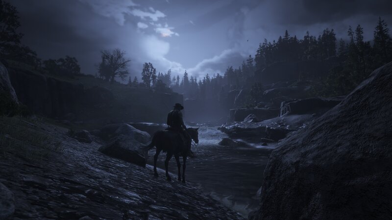 Man on Horse in River