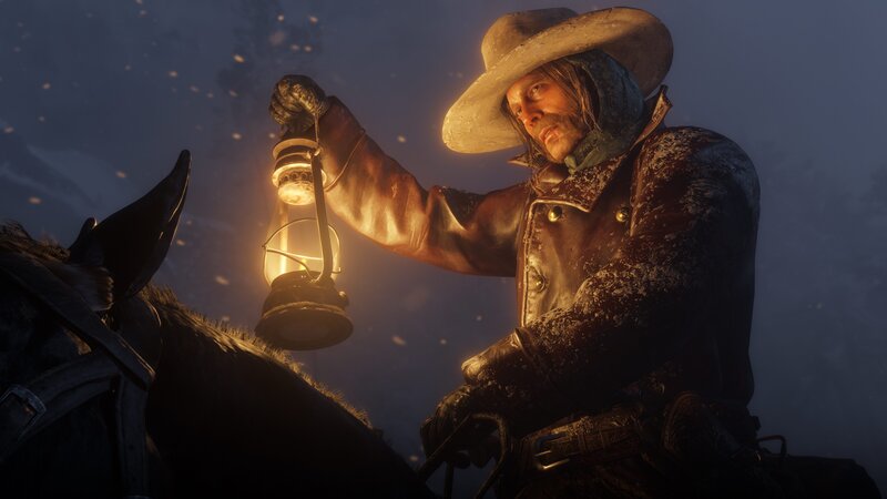 Man on Horse with Lantern
