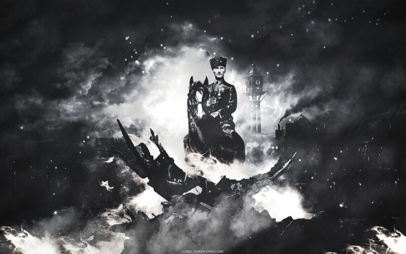 Man on Horseback — Black, Dramatic