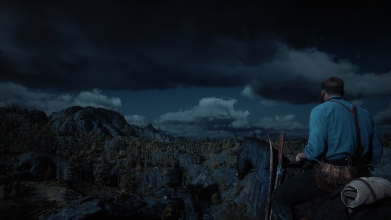 Man on Horseback — Blue, Dramatic