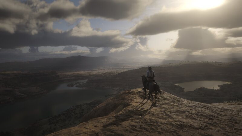 Man on Horseback — Brown, Dramatic, Afternoon, 3d Render