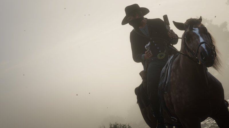 Man on Horseback — Brown, Dramatic, Morning