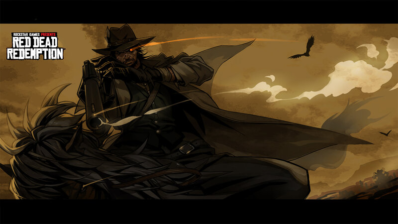 Man on Horseback — Brown, Dramatic, Sunset