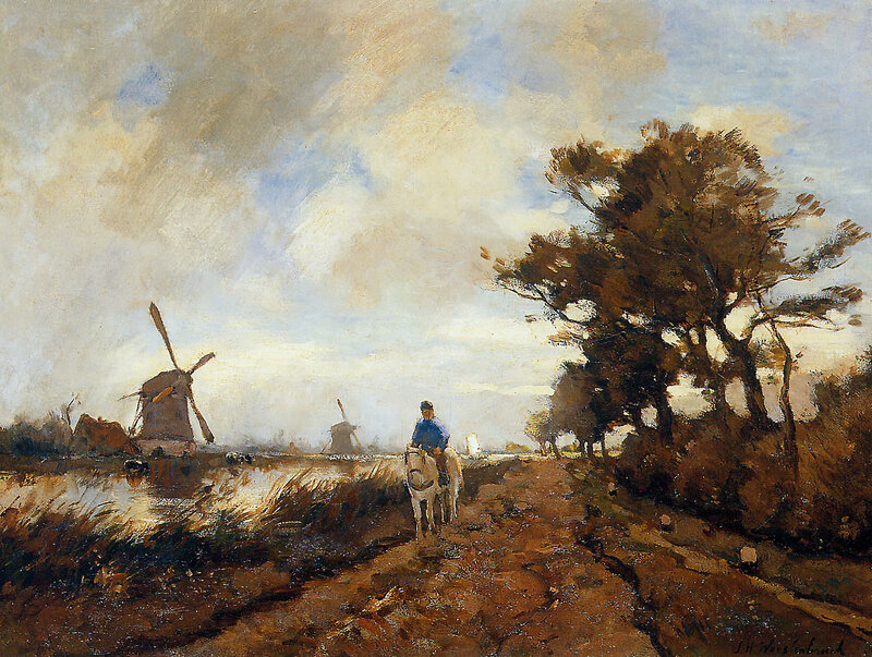 Man on Horseback — Brown, Serene, Afternoon