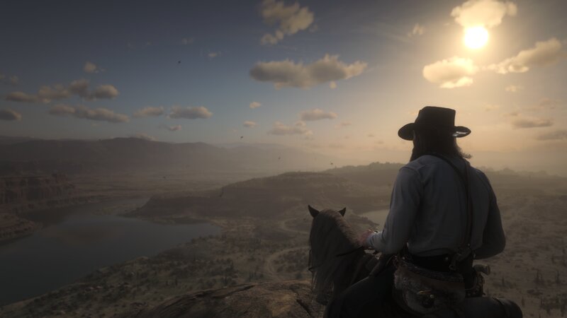 Man on Horseback — Brown, Serene, Sunset, 3d Render