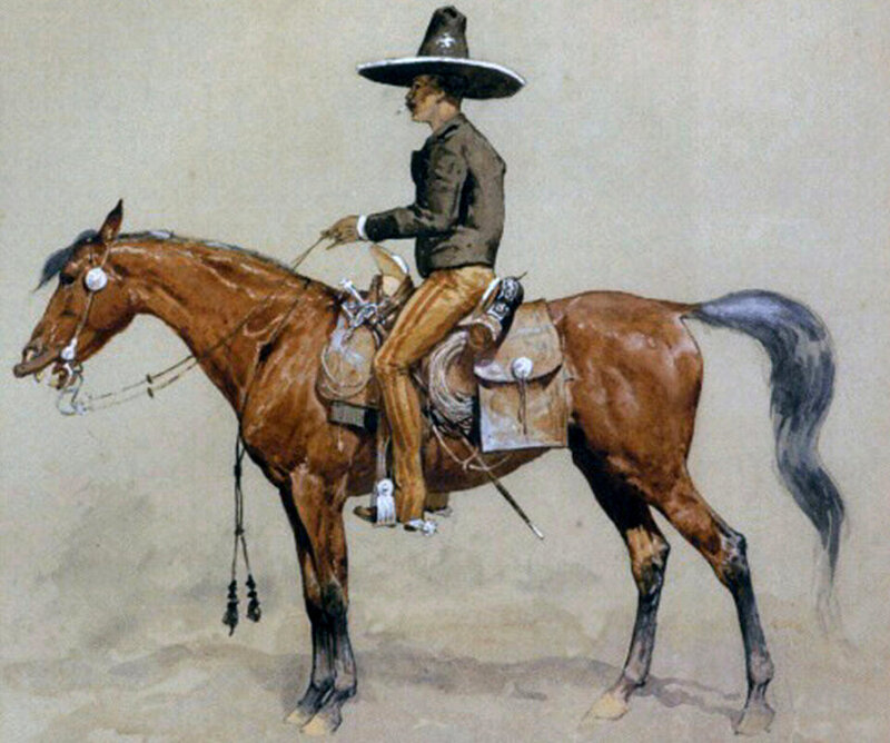 Man on Horseback — Brown