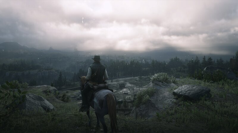 Man on Horseback — Gray, Dramatic, Morning