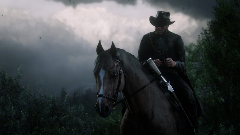 Man on Horseback — Gray, Dramatic