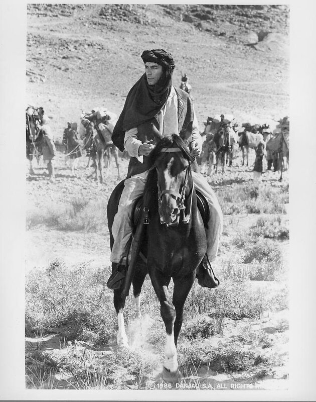 Man on horseback in desert