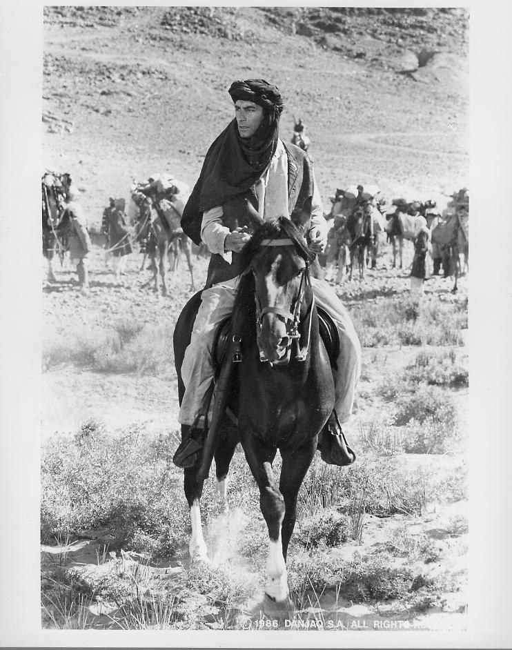 Man on horseback in desert