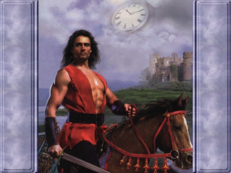 Man on Horseback — Red, Dramatic