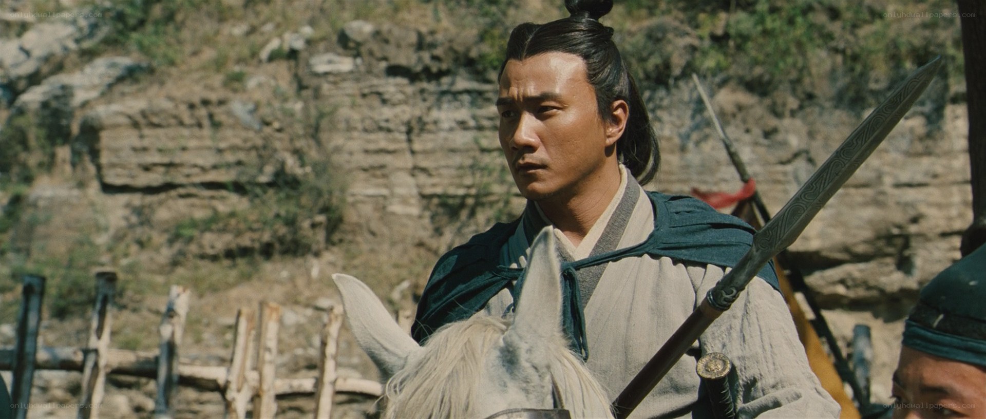 man on horseback with sword