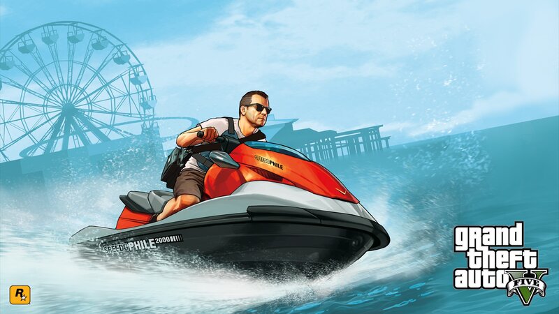Man on Jet Ski — Blue, Action, Afternoon