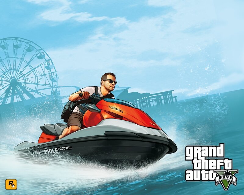 Man on Jet Ski — Blue, Active, Afternoon