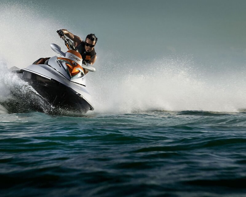 Man on Jet Ski — Blue, Dynamic