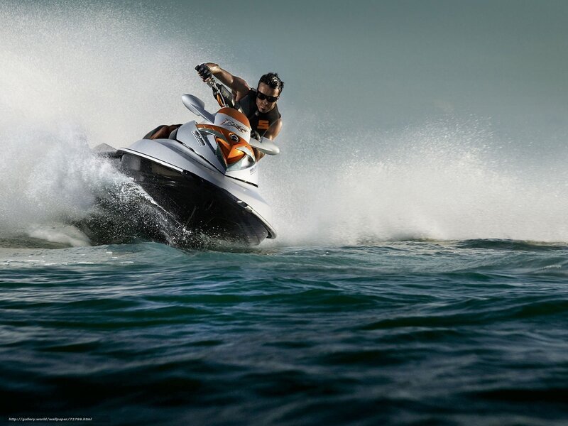 Man on Jet Ski — Blue